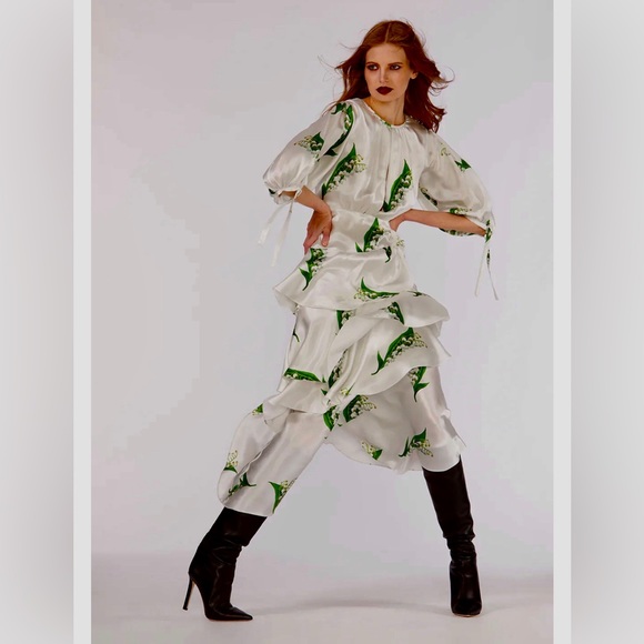 Cynthia Rowley Florence Lily of the Valley Print maxi dress. Size 2 - Picture 2 of 5